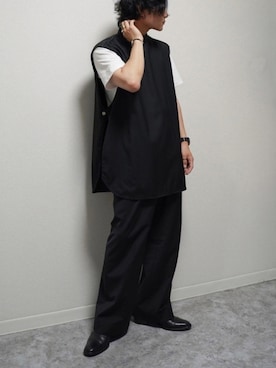 心さんの「Wide straight slacks(BLACK)」を使ったコーディネート