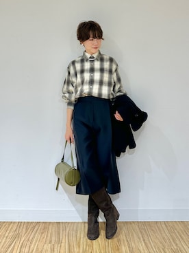 「アイテム（ピアス（両耳用））」を使った、aya_muto610さん（レディース・165cm）の秋コーディネート