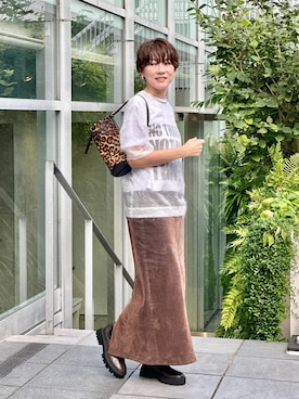 「アイテム（Tシャツ/カットソー）」を使った、aya_muto610さん（レディース・165cm）の夏コーディネート