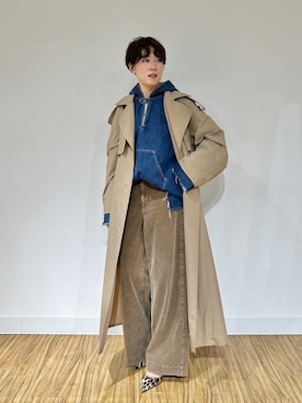 「アイテム（トレンチコート）」を使った、aya_muto610さん（レディース・165cm）の秋コーディネート
