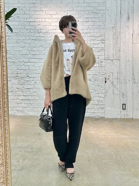 「ファーコート」｜「アイテム（パンツ）」を使った、aya_muto610さん（レディース・165cm）の夏コーディネート