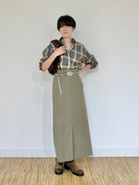 「Whim Gazette（ウィムガゼット）の【Hoaw.】コンチョベルト（ベルト）」を使った、aya_muto610さん（レディース・165cm）の夏コーディネート