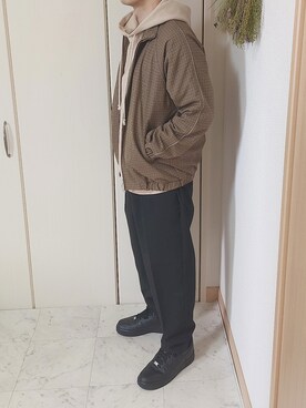 「MONKEY TIME（モンキータイム）のアイテム（ブルゾン）」を使った、shin☺️さん（メンズ・171cm）の冬コーディネート