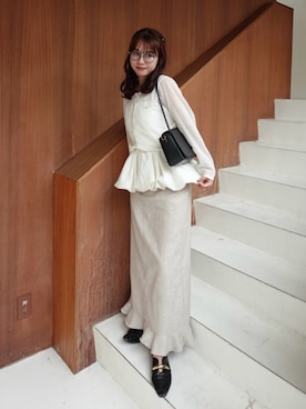 「アイテム（チューブトップ）」を使った、ねっしー.さん（レディース・159cm）の秋コーディネート