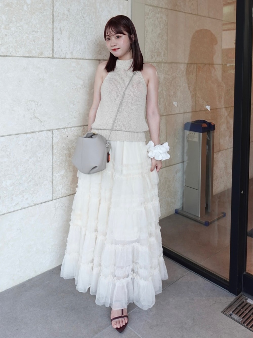 Acka チュールスカート ♡ ホワイト（Acka】 tulle long skirt