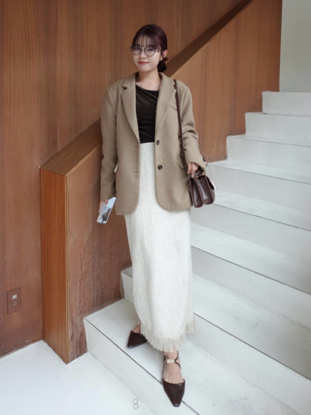 lawgy（ラウジー）の「tweed like mix tailored jacket / ツイード