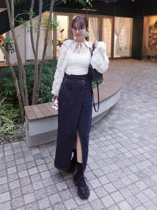 ラップデザインデニムスカート（デニムスカート）｜STYLEMIXER