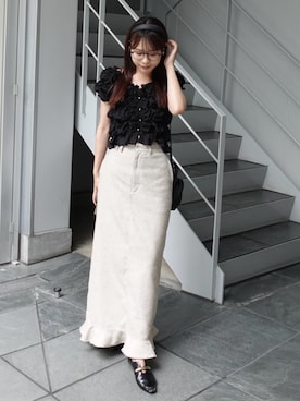 「AHRES（アーレス）のアイテム」を使った、ねっしー.さん（レディース・159cm）の夏コーディネート