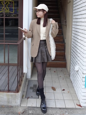 「アイテム（マスカラ）」を使った、ねっしー.さん（レディース・159cm）の冬コーディネート