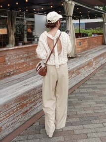 ノートルエモア　back hole Volume Knit ニット coming soon—— 🪡back hole Volume Knit F size . ivory / pink