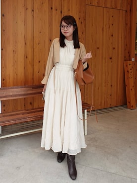 「アイテム（トレンチコート）」を使った、ねっしー.さん（レディース・159cm）の秋コーディネート