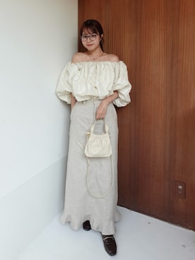 「アイテム（チューブトップ）」を使った、ねっしー.さん（レディース・159cm）の夏コーディネート
