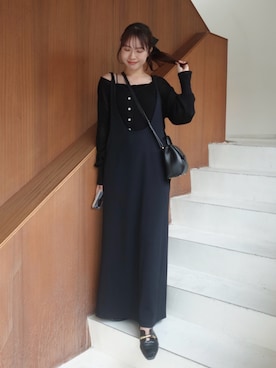 「Re:EDIT（リエディ）のアイテム（トップス）」を使った、ねっしー.さん（レディース・159cm）の春コーディネート