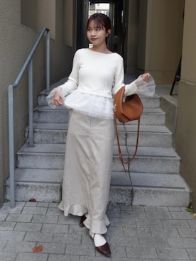 「アイテム（口紅/リップティント/グロス）」を使った、ねっしー.さん（レディース・159cm）の冬コーディネート