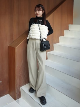 「DFFUR.（ディフル）のアイテム」を使った、ねっしー.さん（レディース・159cm）の冬コーディネート