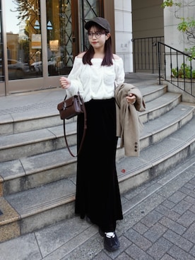 「アイテム（口紅/リップティント/グロス）」を使った、ねっしー.さん（レディース・159cm）の秋コーディネート