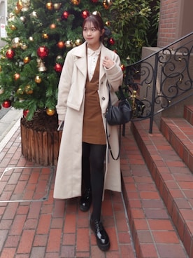 「アイテム（マスカラ）」を使った、ねっしー.さん（レディース・159cm）の冬コーディネート