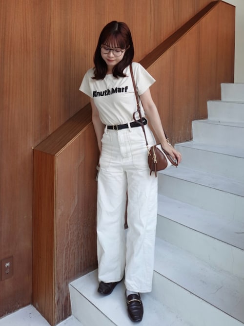 Knuth MarfクロップドTシャツ ベージュ 半袖 ZOZO限定】vintage mini T shirit（Tシャツ/カットソー）｜Knuth