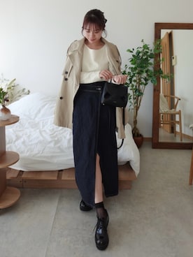 「EVOL（イーボル）のアイテム（シューズ）」を使った、ねっしー.さん（レディース・159cm）の春コーディネート