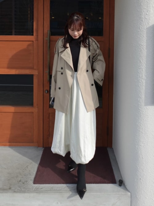 hunch ボンディング　ミディ丈トレンチコート BONDING MIDI TRENCH COAT