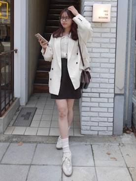 「select MOCA（セレクトモカ）のアイテム（トップス）」を使った、ねっしー.さん（レディース・159cm）の春コーディネート