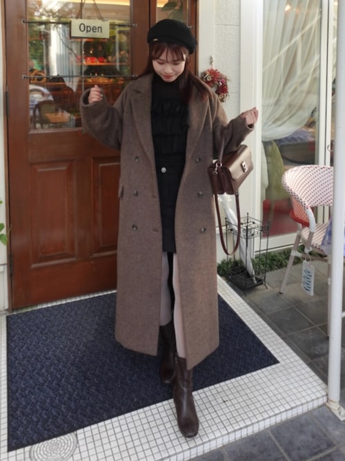 CLANE ウール混紡 ロングコート CLANE - ダブルウール ロングコート - DOUBLE WOOL LONG COAT - IVORY