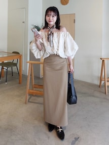 トップス AMERI RIBBON LIKE BALLOON SHORT TOP Ameri（アメリ）の「RIBBON LIKE BALLON SHORT TOP（シャツ/ブラウス