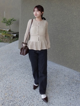 「アイテム（マスカラ）」を使った、ねっしー.さん（レディース・159cm）の冬コーディネート