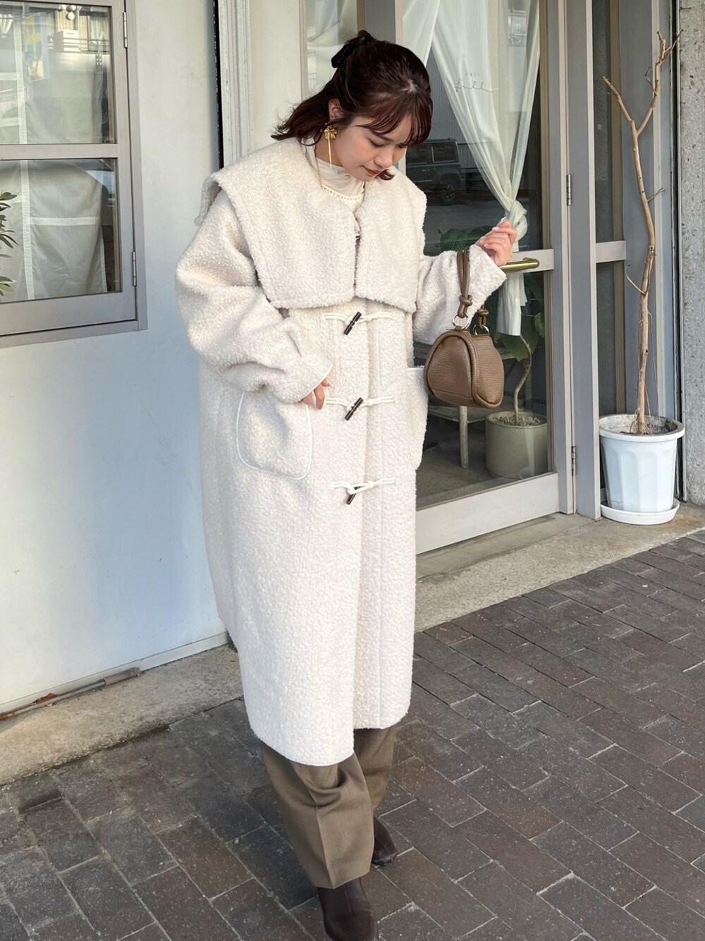 Amiur big collar boa duffle coat 【公式通販】