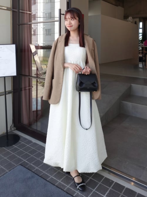 lawgy ツイードライクミックステーラードジャケット グレイッシュベージュ lawgy（ラウジー）の「tweed like mix tailored jacket / ツイード