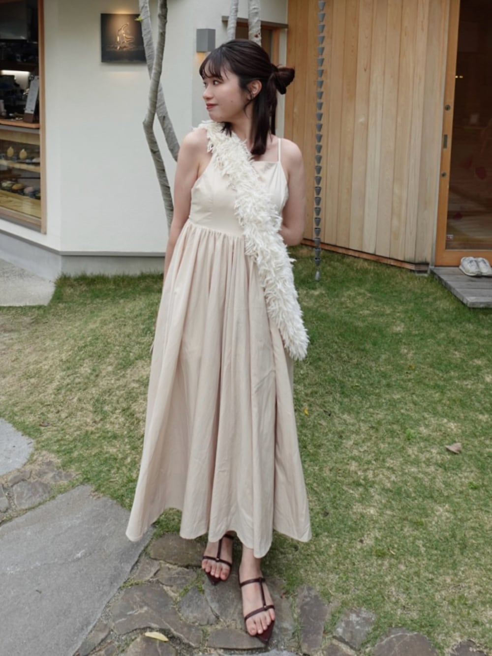 ねっしー.さんの「volume flare camisole dress（NOTREemor）」を使ったコーディネートの1枚目の写真