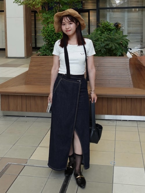 デニムスカート　デザインスカート STYLEMIXER デニムスカート ラップデザインデニムスカート