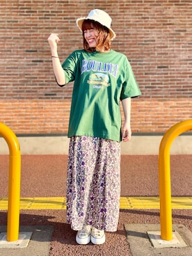 「CAMP7」｜「アイテム（帽子）」を使った、𝚢𝚞𝚛𝚒𝚔𝚘❥さん（レディース・160cm）の春コーディネート