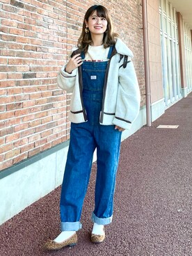 「Levi's（リーバイス）のアイテム（サロペット/オーバーオール）」を使った、𝚢𝚞𝚛𝚒𝚔𝚘❥さん（レディース・160cm）の秋コーディネート