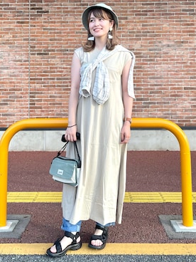 「Lee（リー）のアイテム（その他パンツ）」を使った、𝚢𝚞𝚛𝚒𝚔𝚘❥さん（レディース・160cm）の夏コーディネート