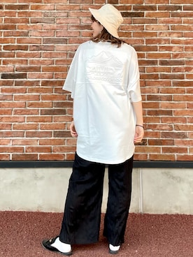 「RAG MACHINE（ラグマシーン）のアイテム（ハット）」を使った、𝚢𝚞𝚛𝚒𝚔𝚘❥さん（レディース・160cm）の夏コーディネート