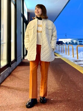 「Coming soon…」｜「アイテム（ノーカラージャケット）」を使った、𝚢𝚞𝚛𝚒𝚔𝚘❥さん（レディース・160cm）の冬コーディネート