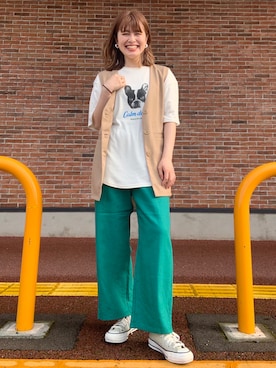 「アイテム（その他トップス）」を使った、𝚢𝚞𝚛𝚒𝚔𝚘❥さん（レディース・160cm）の夏コーディネート