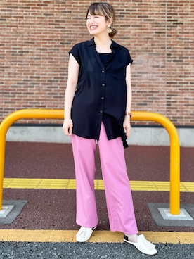 「RAG MACHINE（ラグマシーン）のアイテム（パンツ）」を使った、𝚢𝚞𝚛𝚒𝚔𝚘❥さん（レディース・160cm）の夏コーディネート