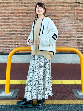 「CAMP7（キャンプセブン）のアイテム（その他アウター）」を使った、𝚢𝚞𝚛𝚒𝚔𝚘❥さん（レディース・160cm）の秋コーディネート