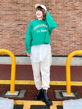 「Lee（リー）のアイテム（帽子）」を使った、𝚢𝚞𝚛𝚒𝚔𝚘❥さん（レディース・160cm）の冬コーディネート