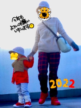 「Caldia（カルディア）のアイテム」を使った、atuさん（キッズ・90cm）の冬コーディネート