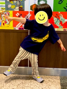 「Moujonjon（ムージョンジョン）のアイテム（パンツ）」を使った、atuさん（キッズ・90cm）の夏コーディネート