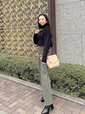 「RANDA」｜「アイテム（ブーツ）」を使った、yukariさん（レディース・155cm）の冬コーディネート
