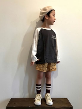 「DHOLIC kids（ディーホリックキッズ）のアイテム」を使った、tiinさん（キッズ・100cm）の秋コーディネート
