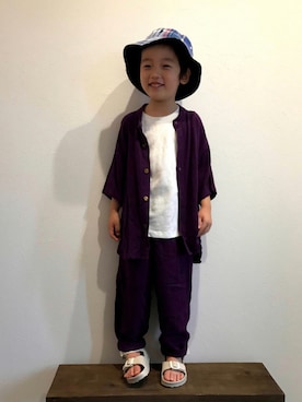 「Ampersand（アンパサンド）のアイテム（サンダル）」を使った、tiinさん（キッズ・100cm）の夏コーディネート