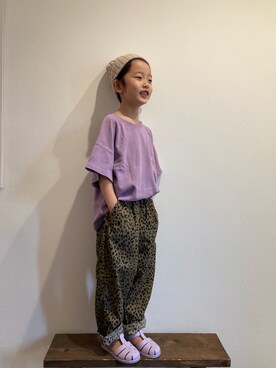 「真夏のアクティブスタイル」｜「アイテム（ニットキャップ/ビーニー）」を使った、tiinさん（キッズ・110cm）の夏コーディネート