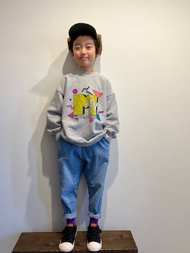 「halo commodity（ハロ　コモディティー）のアイテム」を使った、tiinさん（キッズ・123cm）の冬コーディネート