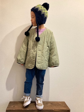 「RADCHAP（ラッドチャップ）のアイテム（帽子）」を使った、tiinさん（キッズ・110cm）の冬コーディネート