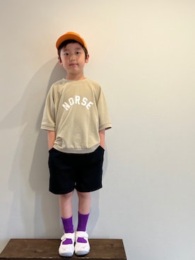 「coca（coca）（コカ）のアイテム（スウェット）」を使った、tiinさん（キッズ・110cm）の夏コーディネート